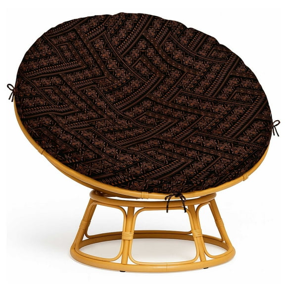 Vargottam Waterproof Papasan Cushion Cover - 55 Inch Round Chair Slipcover with 8 Secure Ties - Outdoor/Indoor Use - Patchwork Design
