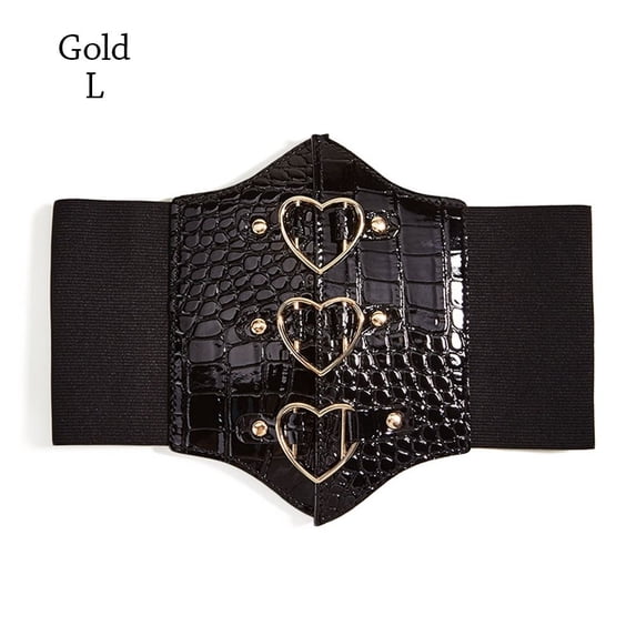 Slim Back Closure Waist Cinchers Belts Elastic Corsets Wide Belt Bustiers Underbust GOLD L