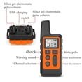 thumbnail image 2 of Collar de entrenamiento para perros, entrenador remoto para perros recargable por USB resistente al agua con vibración y modo de pitido para todas las razas de perros, naranja, 2 of 5