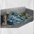 thumbnail image 6 of Impressionist Soft Flannel Fleece Throw Blanket, Mountain Forest Landscape Nature Outdoor Scene Painting, Cozy Plush for Indoor and Outdoor Use, 70" x 90", Dark Yellow Sea Blue, by Ambesonne, 6 of 6