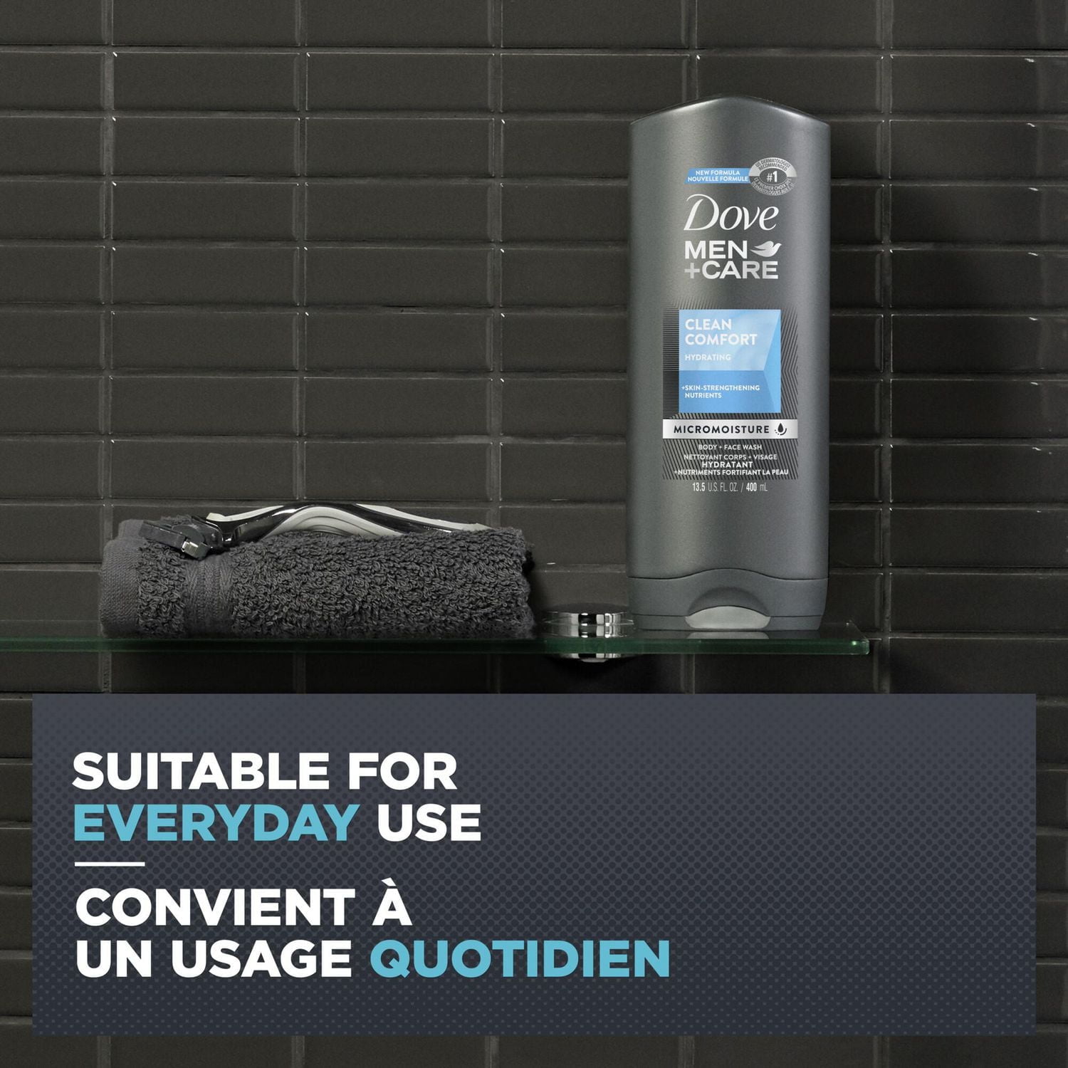 Nettoyant Corps et Visage Dove Men Care avec technologie nourrissante 24 h MicroMoisture