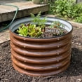 thumbnail image 5 of SnugNiture Raised Garden Bed Outdoor,  17" Tall 3-Pack 2x2 ft Galvanized Steel Garden Boxes for Vegetables, Herbs, Flowers, Brown, 5 of 12