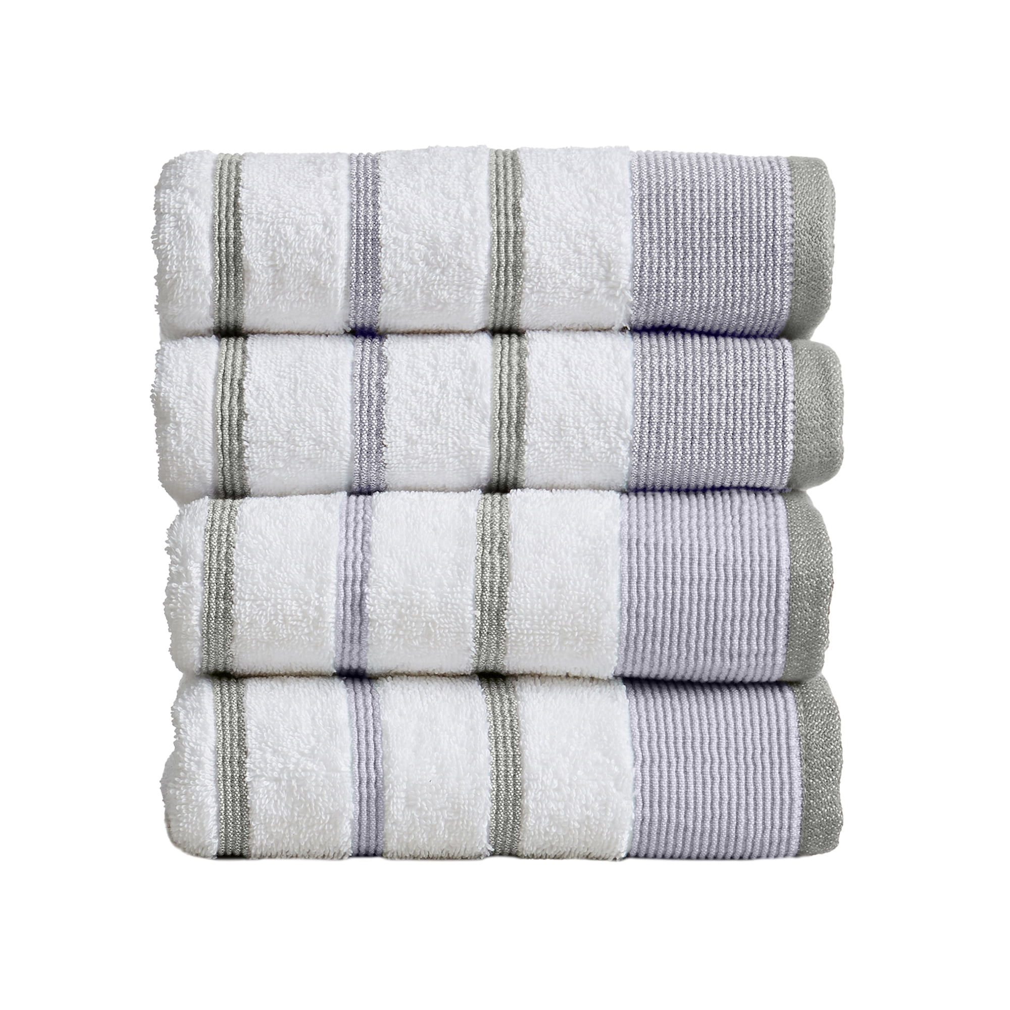 Great Bay Home Cotton Decorative Stripe Quick-Dry Towel Set (Hand Towel ...
