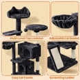 thumbnail image 4 of Yaheetech 57.5" Cat Tree Tower Cat Tree with 2 Condos, Scratching Posts, Ramp,Black, 4 of 9