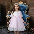 thumbnail image 2 of REORIAFEE Toddler Girl Dresses Sleeveless Embroidery Mesh Dress Gauze Dress Princess Dress Pink 9-10 Years, 2 of 9