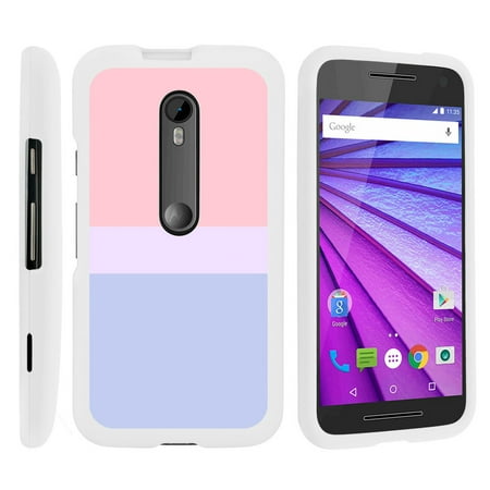 Motorola Moto G 3rd Gen, [SNAP SHELL][White] 2 Piece Snap On Rubberized Hard White Plastic Cell Phone Case with Exclusive Art -  Sunset