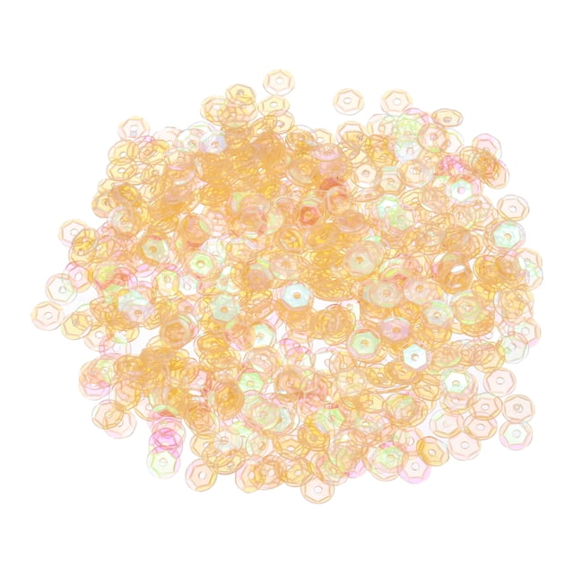 Loose Sequins 4000 Pcs 5MM Silver Backed Cup Embroidery Sequins Spangles for Jewelry Making Crafts Sewing, Transparent Orange