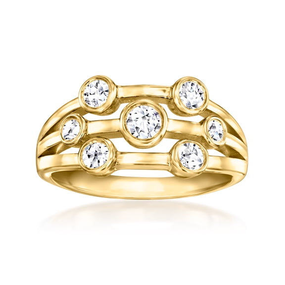 Ross-Simons 0.50 ct. t.w. Bezel-Set Lab-Grown Diamond Multi-Row Ring in 18kt Gold Over Sterling, Women's, Adult