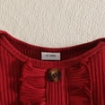 thumbnail image 5 of enyan Baby Girl Clothes Newborn Long Sleeve Sweatshirt Top+Hem Pant+Headband 3Pcs Infant Girls Outfits Set Wine，12-18 Months, 5 of 7