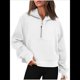 thumbnail image 1 of Sudadera con Capucha para Mujer, de Larga, Corta, con Media Cremallera y Bolsillos con Orificio para el Pulgar. XXL, 1 of 8