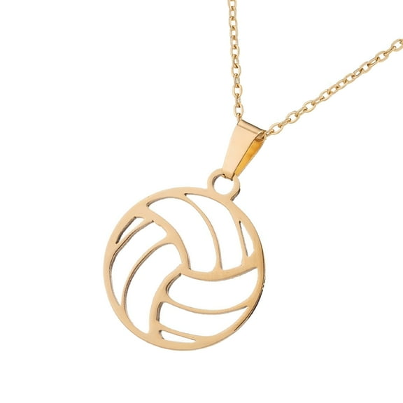DESIGNICE Stainless Steel Volleyball Pendant Necklace For Sports Enthusiasts Elegant Collarbone Chain Gift for Women Men