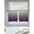 thumbnail image 5 of Grey Purple,Tier Curtains 24 Inch Length,Sheer Curtains for Bedroom Living Room Window Gradient Ombre Modern Abstract Color Art Voile Drapes Kitchen Curtains Small Half Window 27.5"x24" 2 Panels, 5 of 7
