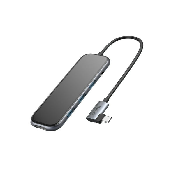 HUB Adaptador Tipo-C Baseus 3xUSB3.0+HD4K+PD Gris
