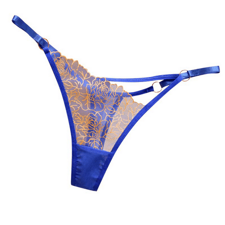 Fulorrnie Underwear for Women Comfort Thong Breathable Cute Panties Elastic Waist Side Stretchable Panty Blue One Size