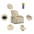 thumbnail image 5 of vidaXL Electric Massage Recliner Chair Cream Fabric, 5 of 5