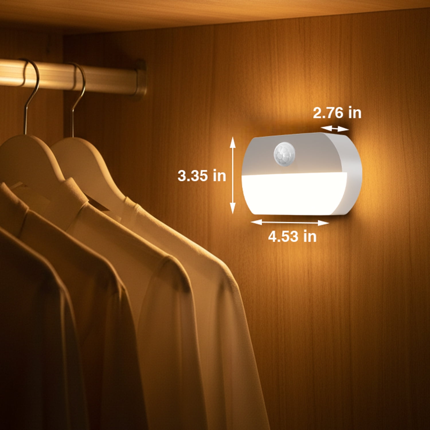 DAYBETTER Motion Sensor Lights Indoor, Battery Operated Stair Lights, Warm White Stick on Anywhere Hallway Lamp, Portable Led Night Lights for Bedroom Under Cabinet Kitchen, 3 Pack