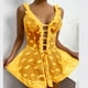 thumbnail image 2 of Gibobby Lencería para sexo Vestido de encaje con tirantes recortados para mujer, Sexy, y amoroso (sin Tanga), elegante, ajustado y sólido(Amarillo, XL), 2 of 5
