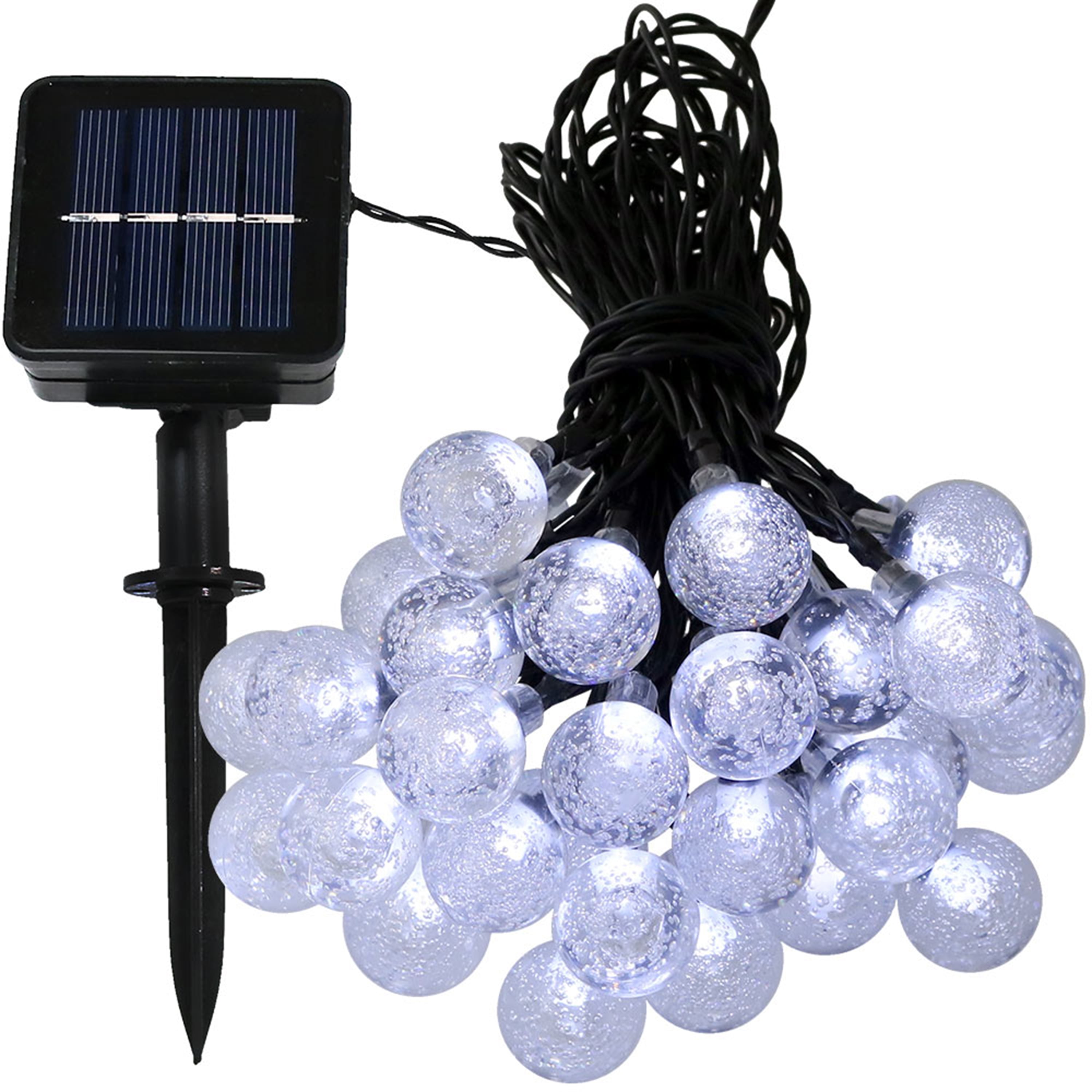 Set of 2 Strands Sunnydaze 200-Count LED Solar Powered String Lights Blue 