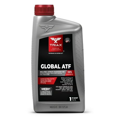 TRIAX Global ATF - Full Synthetic, Multi-Vehicle Automatic Transmission Fluid - OEM Grade - Fits 95% of US, European, and Asian Vehicles - Compatible with Dexron VI, Mercon V, TES 295 (1 Quart)