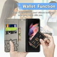 thumbnail image 2 of Allytech Samsung Galaxy Z Fold5 Flip Wallet Case, Luxury PU Leather [Butterfly & Flower Embossed] Magnetic Clasp Stand Case Built-in Card Slots & Cash Pocket, Shockproof Wrist Strap Case, Gray, 2 of 16
