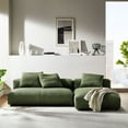thumbnail image 2 of 2 pcs Modular Sofa Chaise Sectional, Green, Fabric, Living Room Lounge Cafe Lobby Hospitality Restaurant, Modern Contemporary, HB37423, 2 of 11