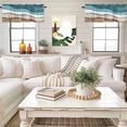 thumbnail image 4 of Turquoise Brown Ombre Valance Curtain Turquoise Gradient Window Valances Rod Pocket Short Curtains Window Treatments for Kitchen Bedroom Bathroom Laundry 56" x 16", 4 of 9