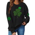 thumbnail image 1 of Besolor Chandail en Molleton pour Femmes St Patricks Day Trèfle Imprimé Manches Longues Pull Décontracté Col Rond Graphique, 1 of 5