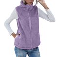 thumbnail image 2 of Solid Color Quilted Vest Women Women's Solid Color Sleeveless Puffer Vest with Pockets Quilted Winter Fall Coatigan for Layering Women Winter Vests Outerwear, 2 of 6