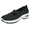 Black, variant on pwidon Slip On Sneakers for Women, Breathable Knit Air Cushion Wedge Walking Shoes Non Slip Lightweight Casual Mary Jane Shoes for All Day Comfort Gray 36