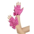 thumbnail image 4 of INSPIRE CHIC Women's Faux Leather Gloves Snap Punk Gothic Wrist Length Glove with Studded Bowtie One Size Half Finger Pink, 4 of 6