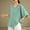 Green, variant on Viluyesy Embroidery 3/4 Sleeves T-Shirt Women Round Neck Shirt Tops Relaxed Cotton Loose Blouse Green Size L