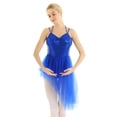 thumbnail image 6 of Aislor Women's Sparkle Sequins Ballet Skirt Lyrical Camisole Leotard Dress Dancewear, 6 of 7