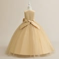 thumbnail image 2 of Little Big Girls Flower Dress Sleeveless Bowknot Wedding Pageant Dance Gown for 4-14Y, 2 of 7