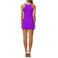 thumbnail image 4 of Womens Halter Neck Bodycon Dress Sleeveless Slim-Fit Club Cocktail Party Summer Going Out Dress Purple, L, 4 of 5