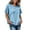 Light Blue, variant on Cotton Linen Short Sleeve Shirts for Women Ripped Fringe Crew Neck Blouses Comfort Fashion Solid Color T-Shirts White XXL