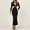 Black, variant on Babysbule Summer Women Dresses Clearance Women's Solid Color Hollow Out Casual Fashion Tight Long Sleeve Dress