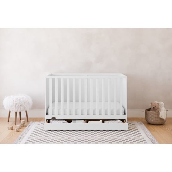 Graco Theo 3-in-1 Convertible Baby Crib with Drawer, White