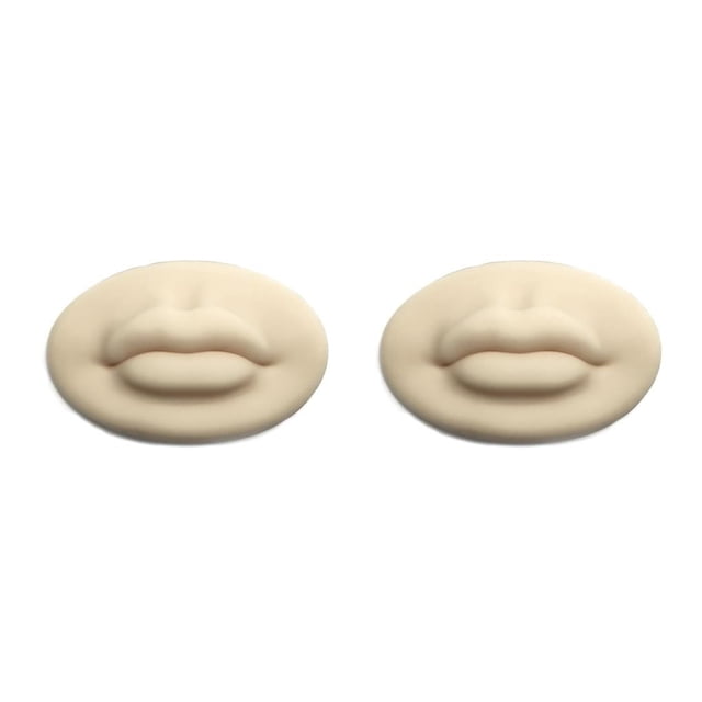 Kenally Maquillaje permanente 3D Práctica realista Labio Principiante Piel adhesiva portátil Labios abiertos Suministros de belleza Entrenamiento Blanco 2piezas Kenally CBP295101