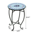 thumbnail image 4 of Hassch Round Side Table, Indoor Outdoor Plant Stand, Metal Accent Table for Living Room, Patio, Balcony, Yard, Porch, Garden, Blue Ocean, 4 of 9