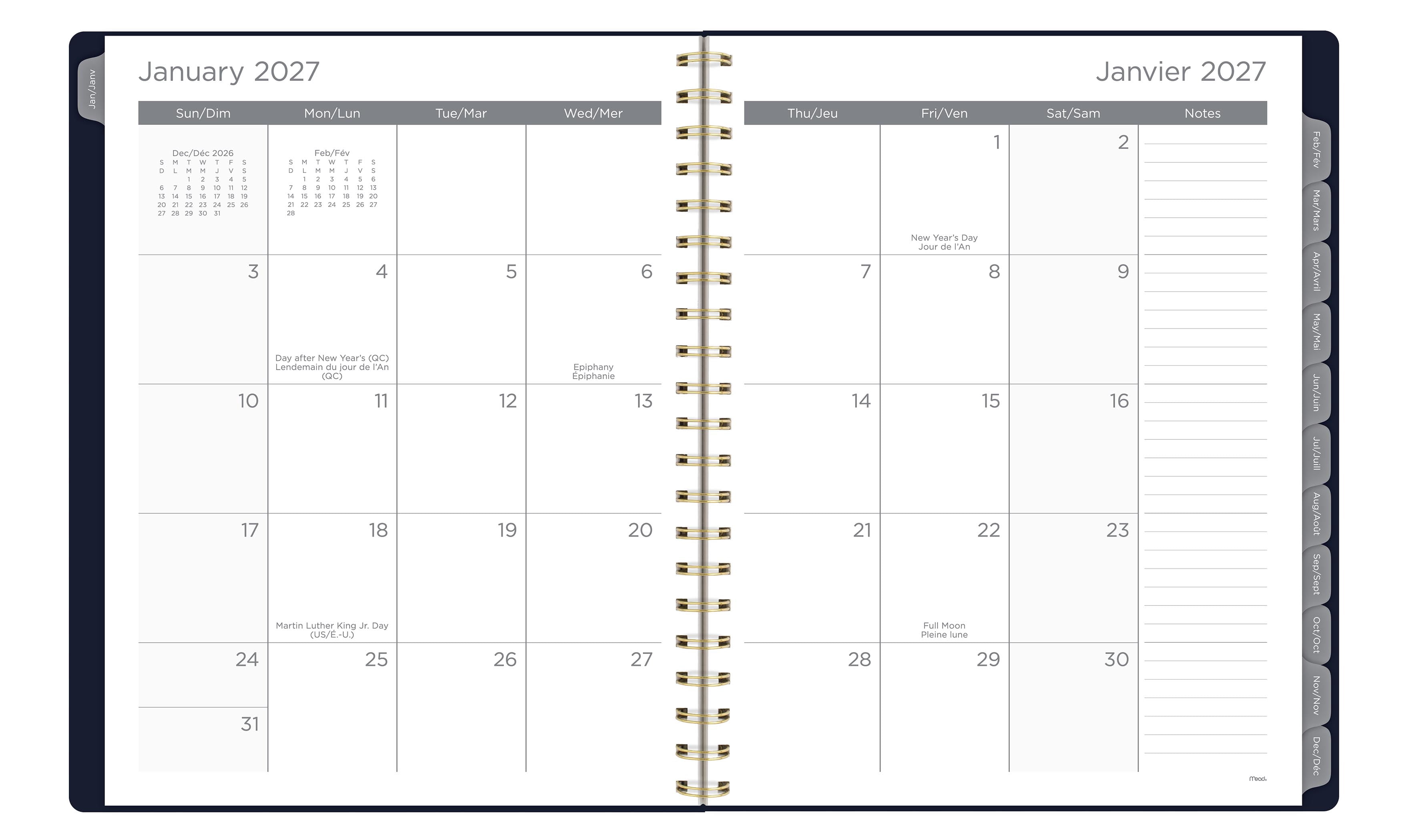 2027 Mead® Lily of Valley Large Weekly and Monthly Planner