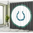 thumbnail image 5 of Ambesonne Rodeo Shower Curtain, Horseshoe Wild West Luck, 69"Wx70"L, Charcoal Grey Sea Green, 5 of 5