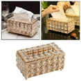 thumbnail image 4 of Caja de Pañuelos de Cristal de Lujo Cubre El Organizador Del Soporte de Servilleta , un dorado perfecl soporte de tejido de cristal, 4 of 8