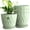 Green, variant on 8 Inch Wave Plant Pots with Drainage Holes & Saucers, 4 Pack Modern Textured Medium Planters for Indoor Outdoor Plants, Decorative Flower Pots Set for Flowers, Herbs (Multicolor)
