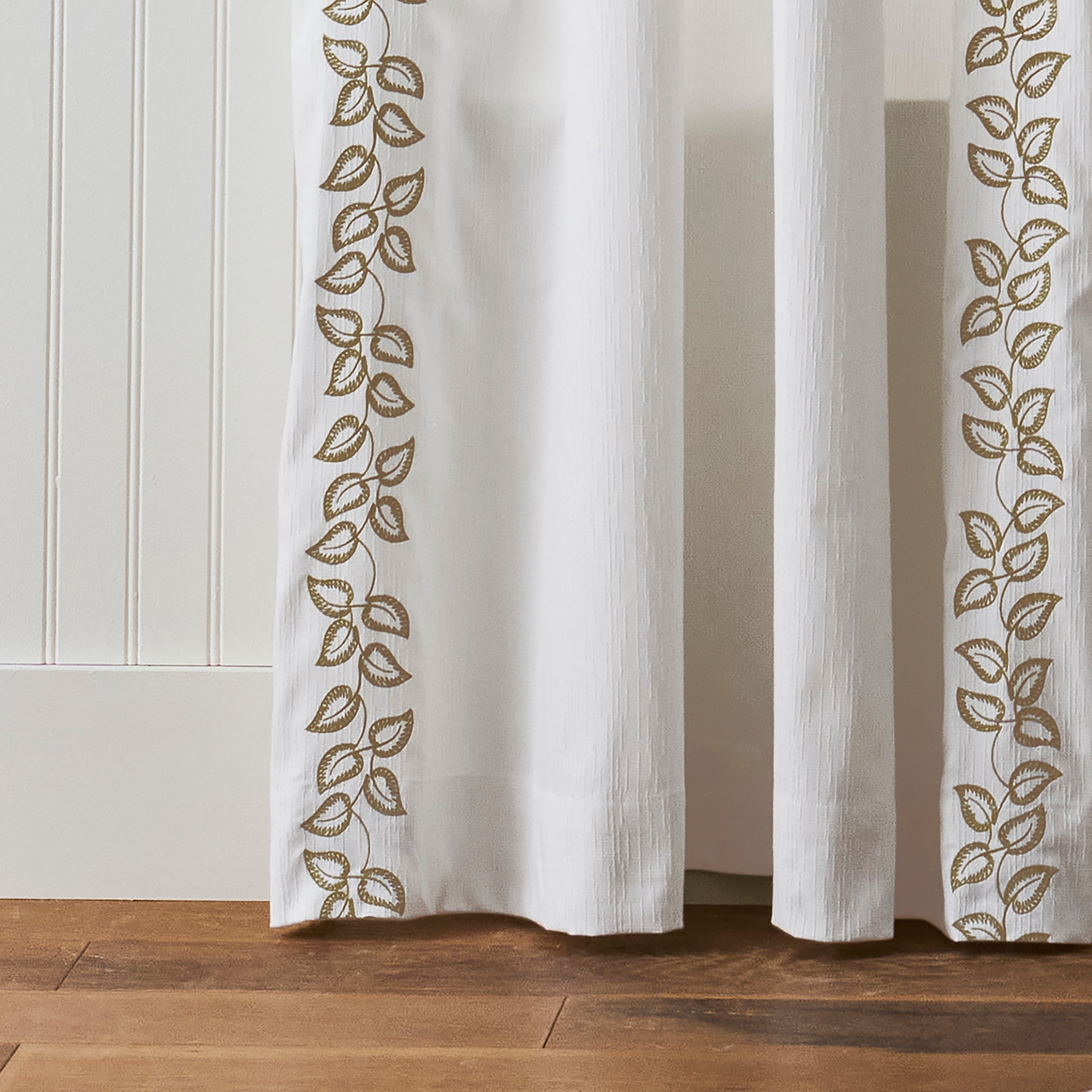 Martha Stewart Plume Curtain Panel Pair, Sage, Back Tab, Light Filtering, Indoor, Adult, 2 Piece Set, 50" x 84"