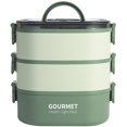 thumbnail image 1 of 3-Tier Stackable Bento Case Lunch Box 2000ML Sealed Leak-proof Meal Box Microwave Safe Portable Students Workers Food Container for Home Office School Camping，blue, 1 of 11