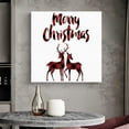 thumbnail image 5 of Canvas Wall Art Red Black Buffalo Check Plaid Reindeer Merry Christmas Picture Modern Artwork Printed on Canvas - Oil Painting for Wall Decor - Stretched and Framed Ready to Hang(16" x 16"), 5 of 6