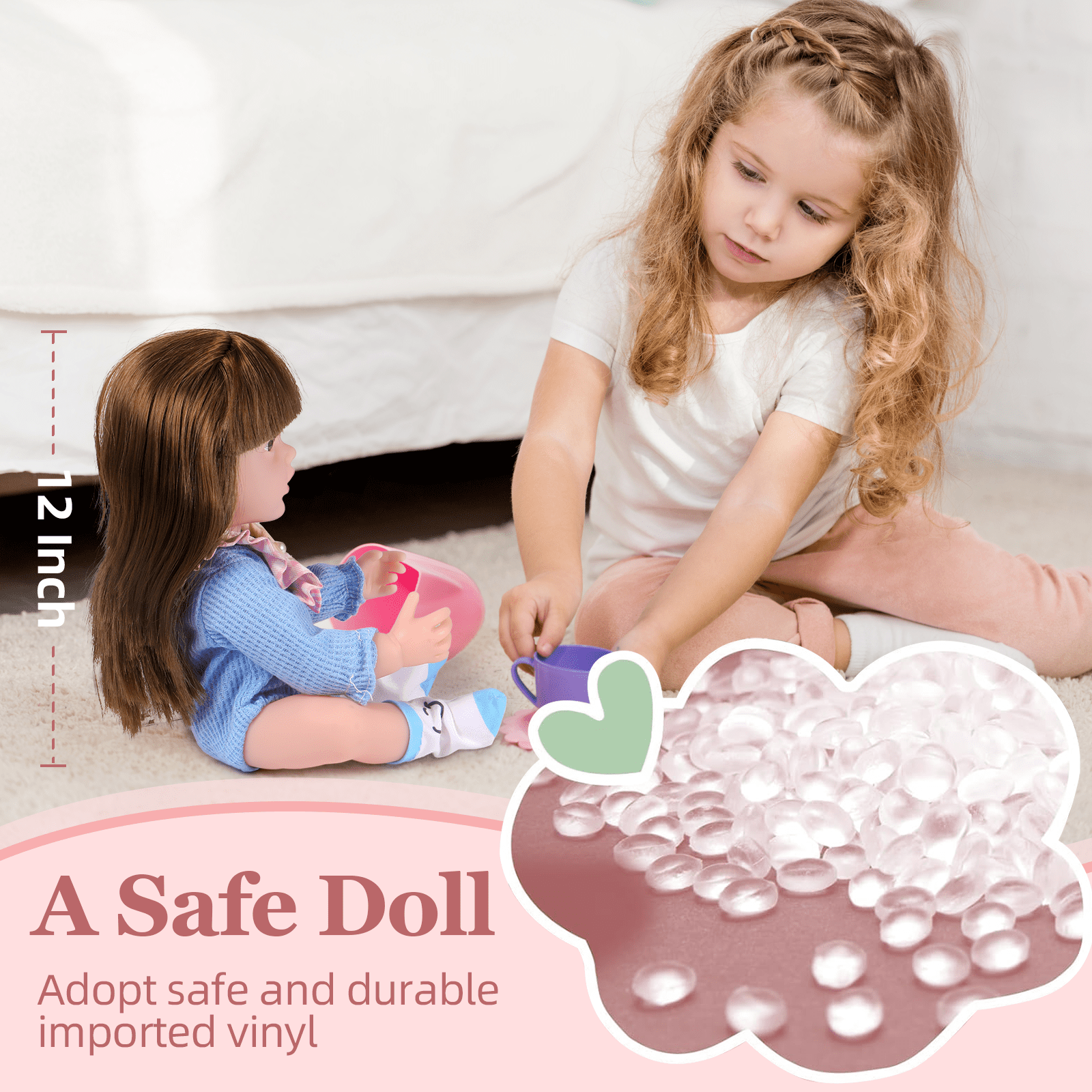 Comvin Lifelike 12 Inch Reborn Baby Dolls,Realistic Baby Dolls Girl Real Life Baby Doll Full Silicone with Accessorries for 3+ Kids Gifts Collection