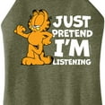 thumbnail image 3 of Garfield - Pretend Im Listening - Juniors High Neck Tank Top, 3 of 5