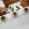 thumbnail image 4 of Homewish Western Cowboy Tribal Blackout Curtains Set of 2 (52x84 Each),Rustic Horseshoe Window Curtains,Brown Patchwork Cowhide Curtains and Drapes For Boys Kids,Breathable Home Decor, 4 of 6