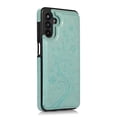 thumbnail image 3 of Compatible with Galaxy A13 5G Case Wallet with Card Holder,Embossed Butterfly Pattern PU Leather Double Magnetic Buttons Flip Shockproof Protective Cover for Samsung Galaxy A13 5G, Mint Green, 3 of 9